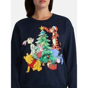 Disney Winnie the Pooh Women's Holiday Light Up Sweatshirt‎ Womens XS Blue